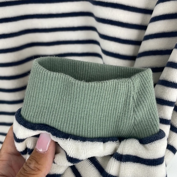 MADEWELL MWL Velour Crewneck Sweatshirt in Stripe Sz M - Picture 9 of 10
